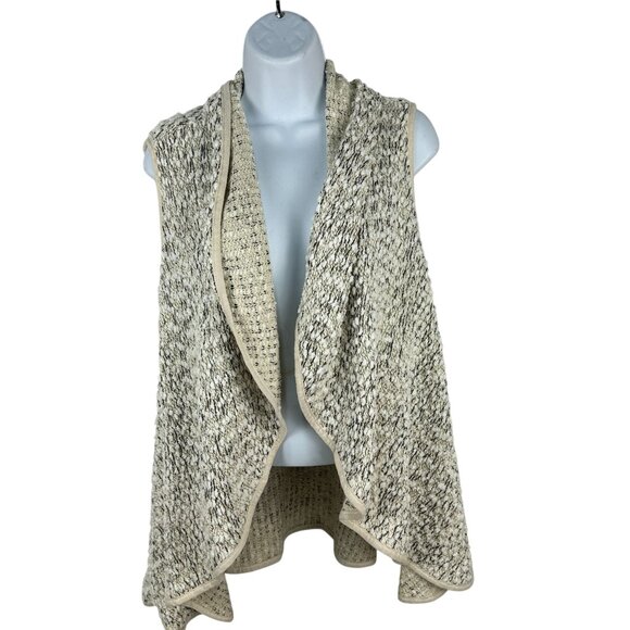Altard State Open Front Knit Vest Size Small Beige & Black - Picture 1 of 5